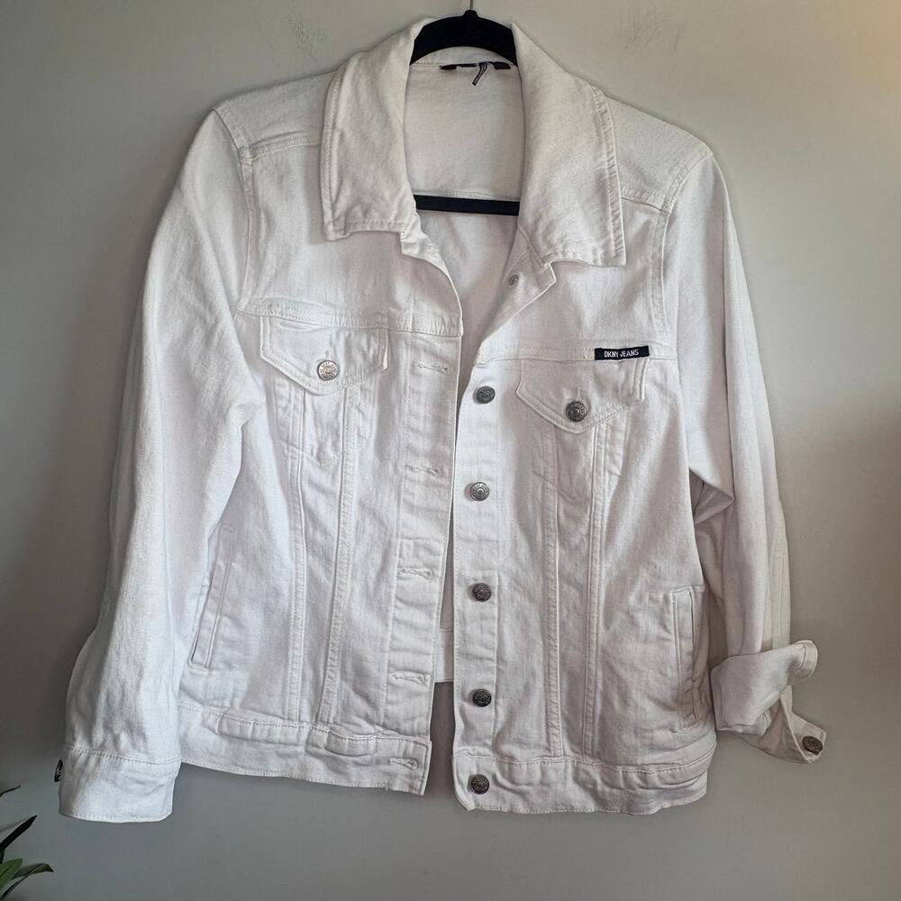 DKNY White Denim Jacket 1X